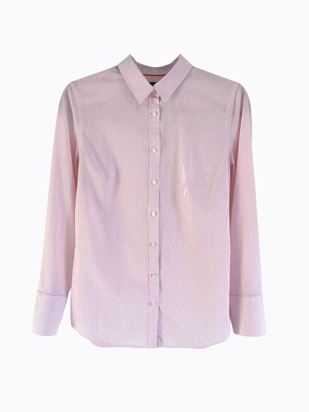 Banana Republic Riley Shirt 6 Pink White Striped Button Down Office Preppy Chic